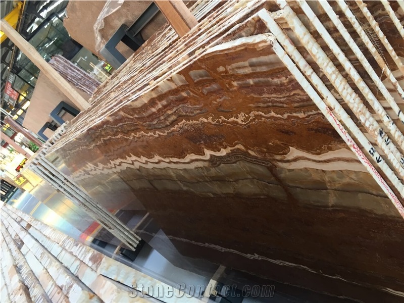 Iran Red Onyx Slabs & Tiles, Iran Brown Onyx Slabs for Niche Wall, Special Pattern Interesting Brown, Red Onyx