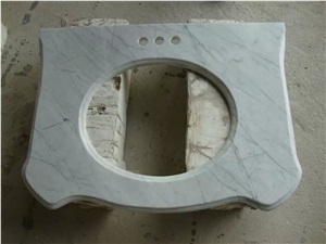 White Carrara, White Marble Bath Tops,Oriental White Marble Vanity Tops, China Carrara White Marble Vanity Tops, Grey Veins White Marble Vanity Tops,Vanity Top with Beveled Edge
