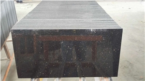 Exported to Germany Supermarket Black Galaxy Granite Tiles & Slabs ,Cheaper Price with Good Quality,Black Granite,India Granite for Cut to Size Slab