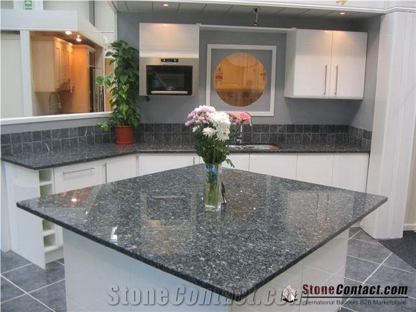 High Quality Blue Pearl Granite Kitchen Countertop/Labrador Blue Desktops/Polished Worktops/Norway Blue Granite/Natural Stone Tops