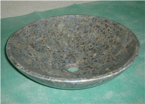 Natural Stone Granite Bathroom Wash Sinks, Kitchen Vessel Round Basins, Granite Round Sink, Outdoor & Indoor Polished Surface Wash Bowls Basins