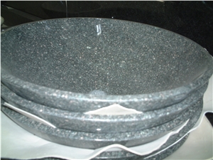Natural Stone Granite Bathroom Wash Sinks, Kitchen Vessel Round Basins, Granite Round Sink, Outdoor & Indoor Polished Surface Wash Bowls Basins