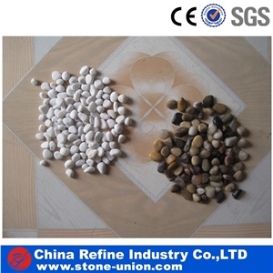 Black and White Beach Stone Pebble on Mesh, Pebble Mosaic Medallions, River Stone Pattern, Cobble Stone for Sale, River Cobble Pebbles Stone Wholesale