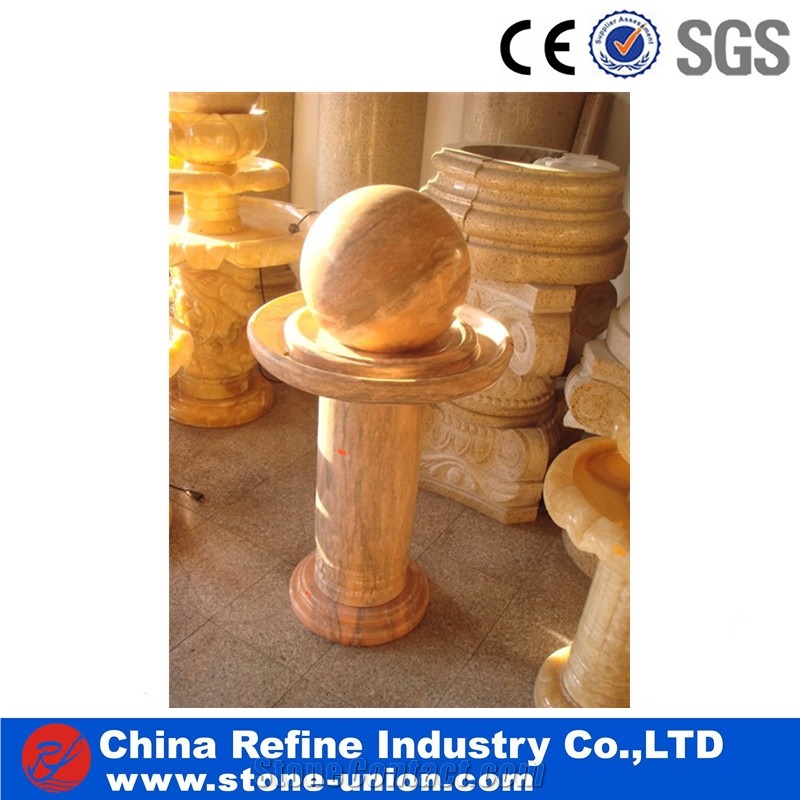 G633 Granite Western Style Water Fountain, Granite Fountain Statue,Floating Sphere Fountain,Handcarved Exterior Fountains for Garden Decoration