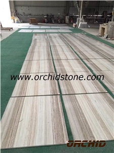 Crystal Wooden Grain White Marble Tile & Slabs Honed
