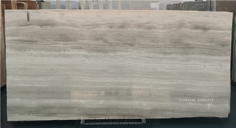Natural White Wooden Marble Slab & Tile