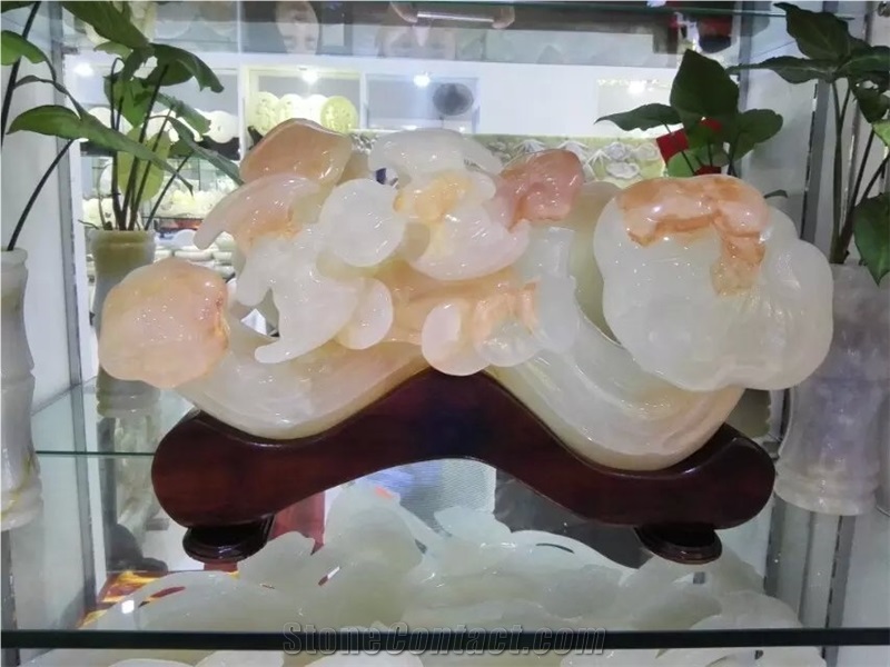 Green Onyx Carving Gifts,Onyx Flower Handicraft Carving,Green Onyx Carved Gifts