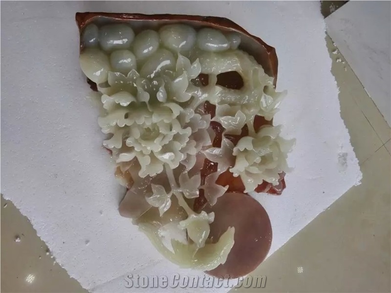 Green Onyx Tree Carving Crafts,Green Onyx Handcrafts Caving,Gift