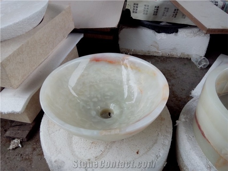 White Onyx Sink & Basins,Polished White Onyx Round Sinks,Wash Basins