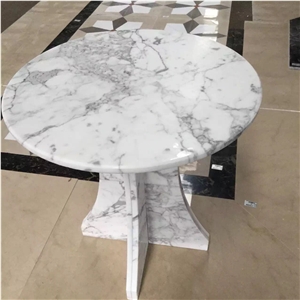 Cheap Price-Bianco Statuario Carrara Marble Interior Round Table Top/Square Tabletops Home Decor Inlay