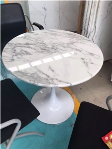 Cheap Price-Bianco Statuario Carrara Marble Interior Round Table Top/Square Tabletops Home Decor