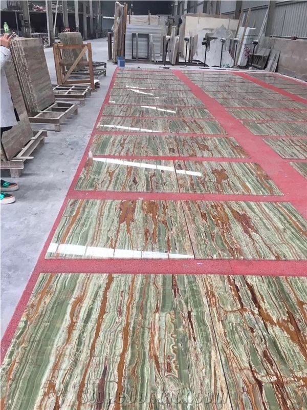 Onice Verde Smeraldo Onyx High Polished Slabs / Cut to Size .Onyx Tiles for Flooring
