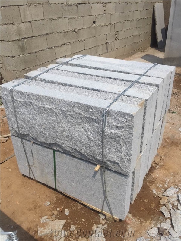 Shandong Grey Granite Split Face Mushroom Stone for Wall Cladding