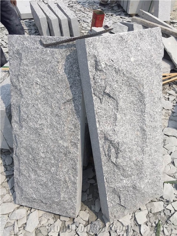 Shandong Grey Granite Split Face Mushroom Stone for Wall Cladding