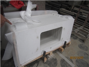 White Quartz Stone Bath Tops
