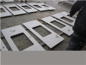 White Quartz Stone Bath Tops