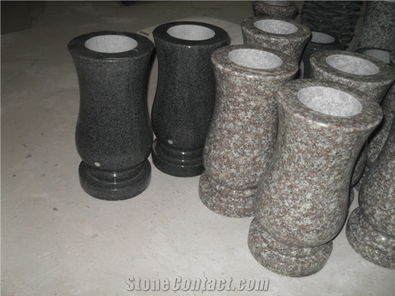 China Wholesale Poland G664 G654 Granite Tombstone Vases Flower Holders, Chinese Monumental Lanterns Supplier