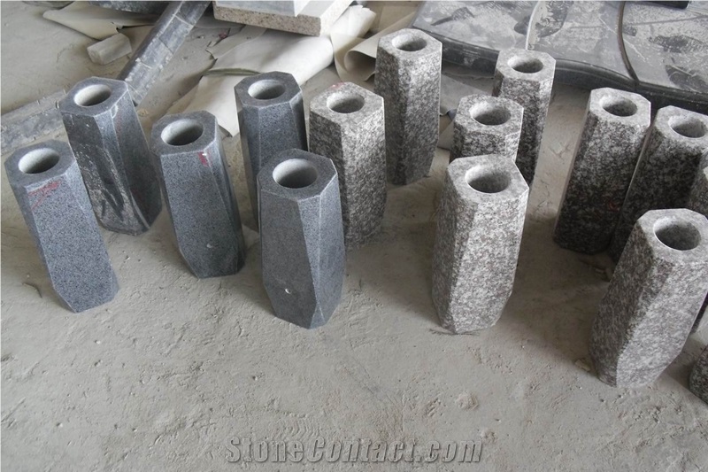 China Wholesale Poland G664 G654 Granite Tombstone Vases Flower Holders, Chinese Monumental Lanterns Supplier