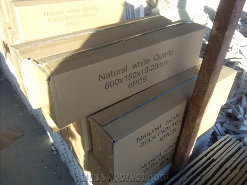 Cultured Stone Natural White Quartzite for Wall Cladding, Ledge Wall Cladding Panels