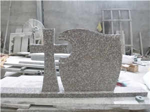 G664 Bainbrook Brown Granite Polish Headstone Cross Shape