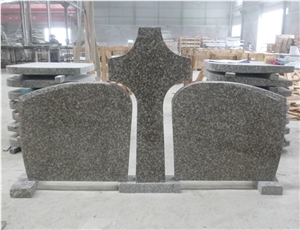 Polish Style G664 Granite Headstone Carving Cross Design