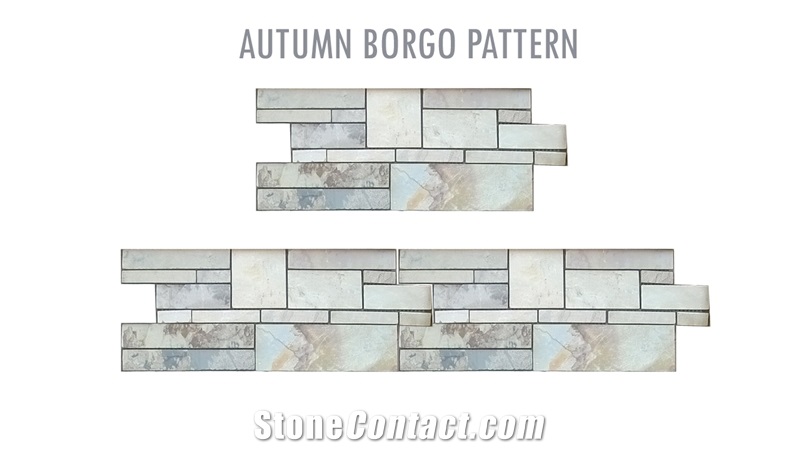 Indian Autumn Tiles,Indian Autumn Ledge, Indian Autumn Mosaic, Autumn Borgo and Indian Autumn Hand Cut