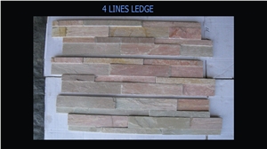 Lime Pink Limestone Tiles & Slabs,Lime Pink Mosaics, Lime Pink Ledges, Borgo Patterns, Lime Pink Hand Cuts