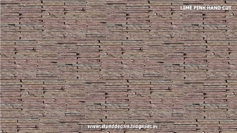 Lime Pink Limestone Tiles & Slabs,Lime Pink Mosaics, Lime Pink Ledges, Borgo Patterns, Lime Pink Hand Cuts