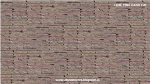 Lime Pink Limestone Tiles & Slabs,Lime Pink Mosaics, Lime Pink Ledges, Borgo Patterns, Lime Pink Hand Cuts