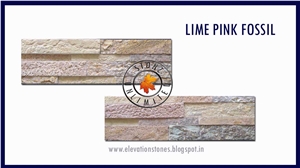 Lime Pink Limestone Tiles & Slabs,Lime Pink Mosaics, Lime Pink Ledges, Borgo Patterns, Lime Pink Hand Cuts