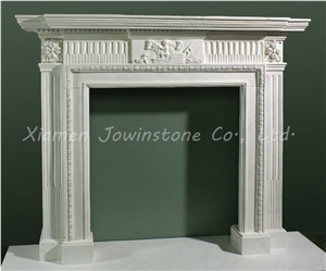Polish/Honed Fireplaces Mantel/Hearth/Design/Surround, White Marble Fireplace