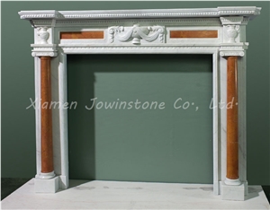 Polish/Honed Fireplaces Mantel/Hearth/Design/Surround, White Marble Fireplace