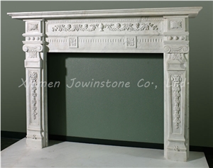 Polish/Honed Fireplaces Mantel/Hearth/Design/Surround, White Marble Fireplace