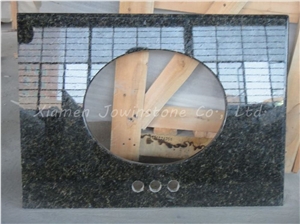 Polished Brazil Verde Ubatuba Granite Kitchen Top for Project, Green Granite Kitchen Top Export to Usa