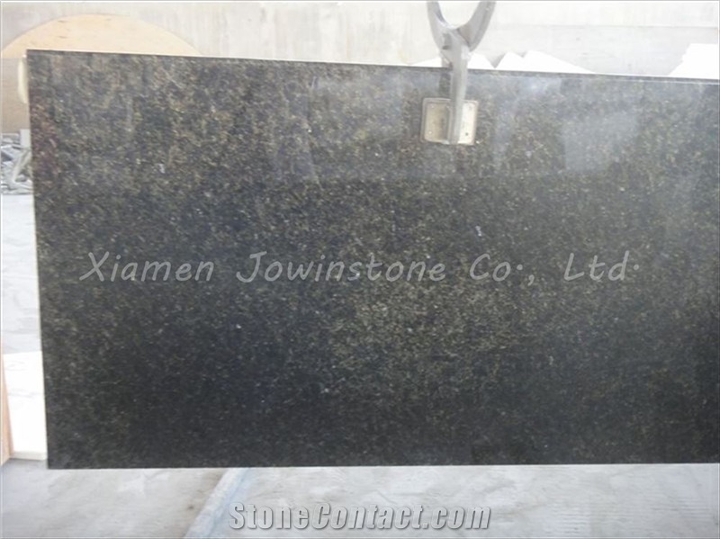 Polished Brazil Verde Ubatuba Granite Kitchen Top for Project, Green Granite Kitchen Top Export to Usa