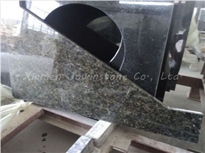 Polished Brazil Verde Ubatuba Granite Kitchen Top for Project, Green Granite Kitchen Top Export to Usa