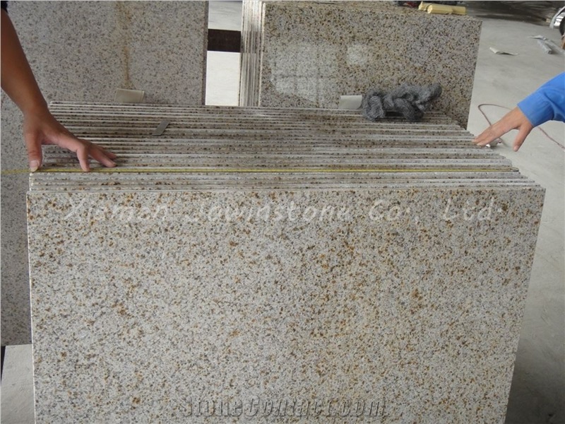 Polished G682 / Beijing Gold Countertop, Golden Granite Kichen Tops for Usa Market.