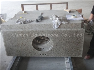 Polished G682 Granite/Beijing Gold Bathroom Top/Vanity Top, Golden Chinese Granite for Tops
