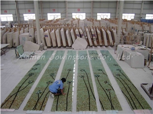 Polished Green Marble Waterjet Medallion Pattern for Wall