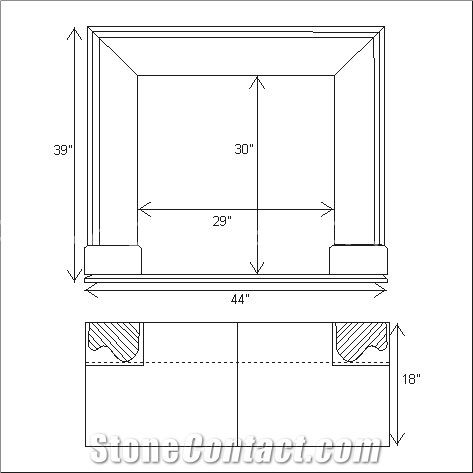 Polished / Honed Cream Marfil Marble Fireplace Mantel/Hearth/Design/Surround, British Fireplace