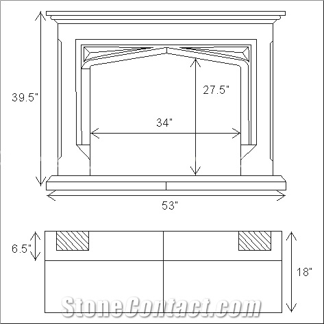 Polished / Honed Vratza Beige Limestone Fireplace Mantel/Hearth/Design/Surround, British Fireplace
