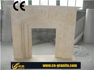 2016 Beige Marble Stone Fireplace Mantel