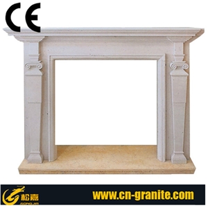 2016 Beige Marble Stone Fireplace Mantel