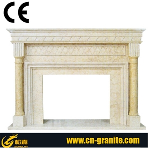 2016 Beige Marble Stone Fireplace Mantel