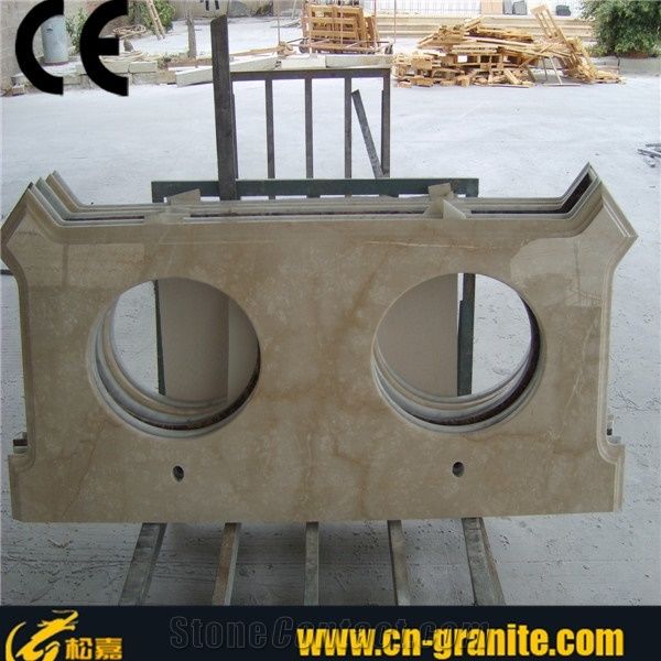 Beige Color Vanity Tops,Counter Top Basin,Table Top Wash Basin,Counter Top Wash Basin,Yellow Marble Vanity Top,Cream Marfil Marble Vanity Top,Marble Basin Top,Bathroom Countertops,Bathroom Vanity Tops