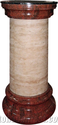 Beige Marble Columns for Outdoor Square Construction,Architectural Columns,Roman Columns Sets.