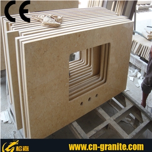 Beige Marble Stone Basin Top,Beige Stone Vanity Tops,China Beige Stone Countertops,Bathroom Countertops,Custom Vanity Tops,Bathroom Vanity Tops