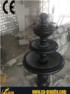 Black Three Tiered Granite Fountain,Garden Fountain for Sale