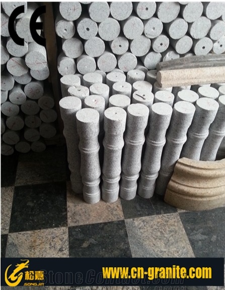 China Grey Granite G603 Railing & Baluster,China Granite Handrail Railing,Cheap Grey Granite Balustrades