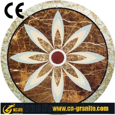 China Marble Mosaic Medallion Tiles, Round Medallions